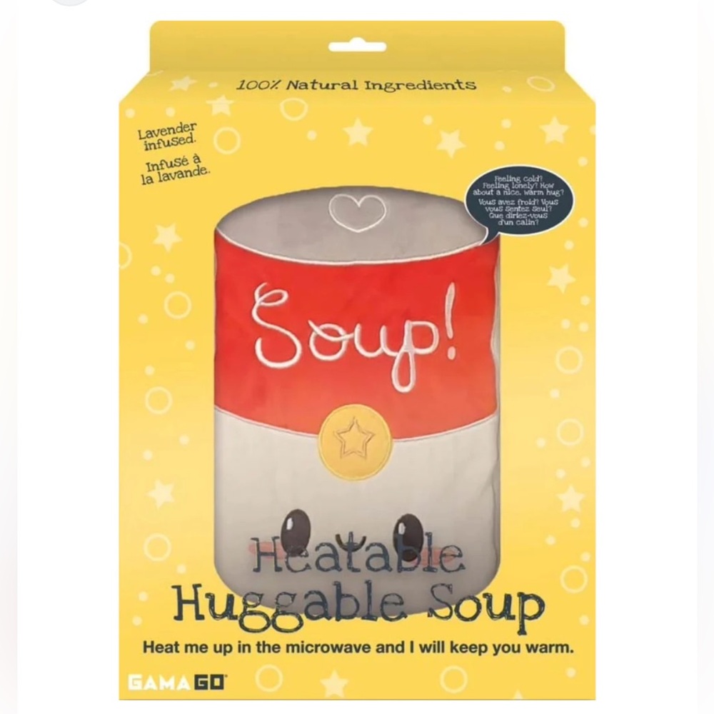 HUGGABLE SOUP HEATING PAD AND PILLOW NEW in box